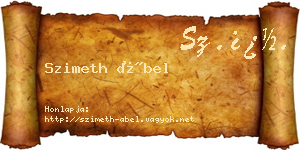 Szimeth Ábel névjegykártya